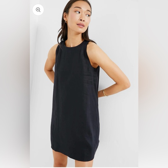 linen white dress midi The Seamed Dress in Stretch Linen main image 0